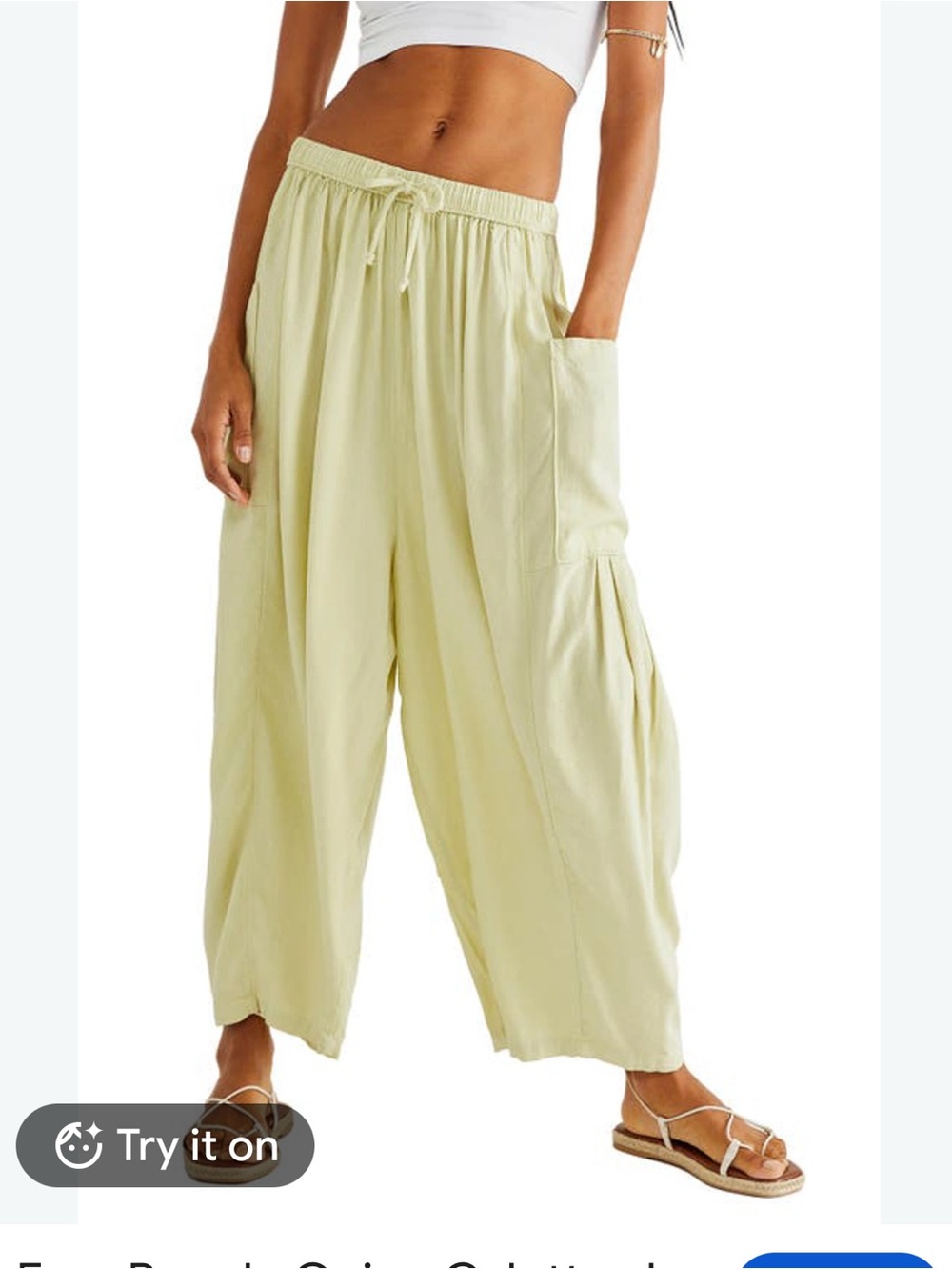 Free People Quinn Culottes in Yellow, XS - Picture 4 of 4